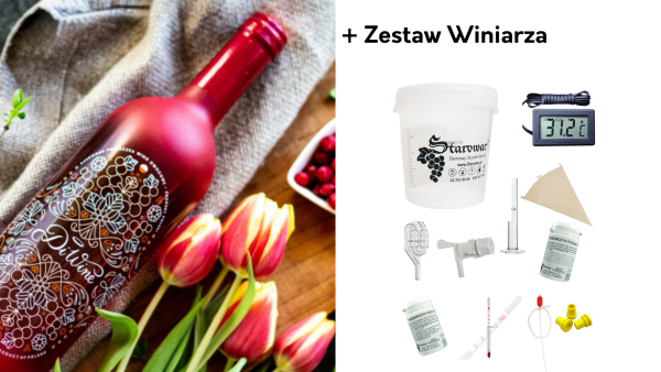 Kurs premium/mistrzowski ("Mistrz domowego winiarstwa") + Zestaw winiarza